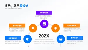 流程关系5项PPT内容页
