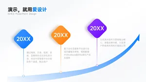 流程关系3项时间轴PPT内容页