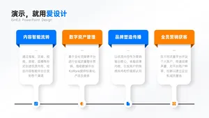 流程关系4项PPT内容页