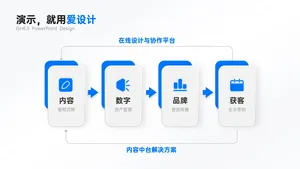 流程关系4项PPT内容页