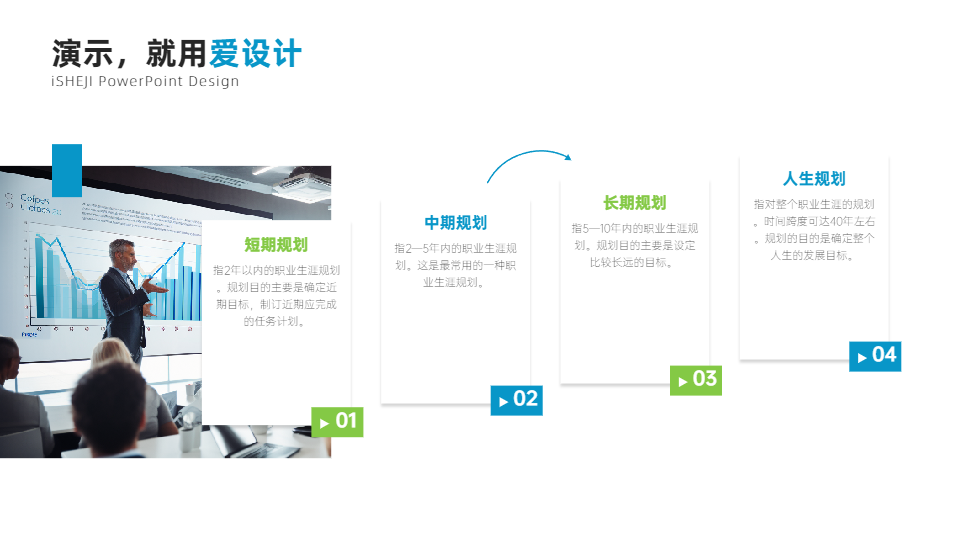 递进关系4项PPT内容页