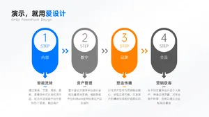 递进关系4项PPT内容页