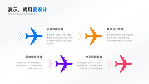 递进关系4项PPT内容页