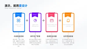 层级关系4项PPT内容页