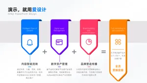 层级关系4项PPT内容页