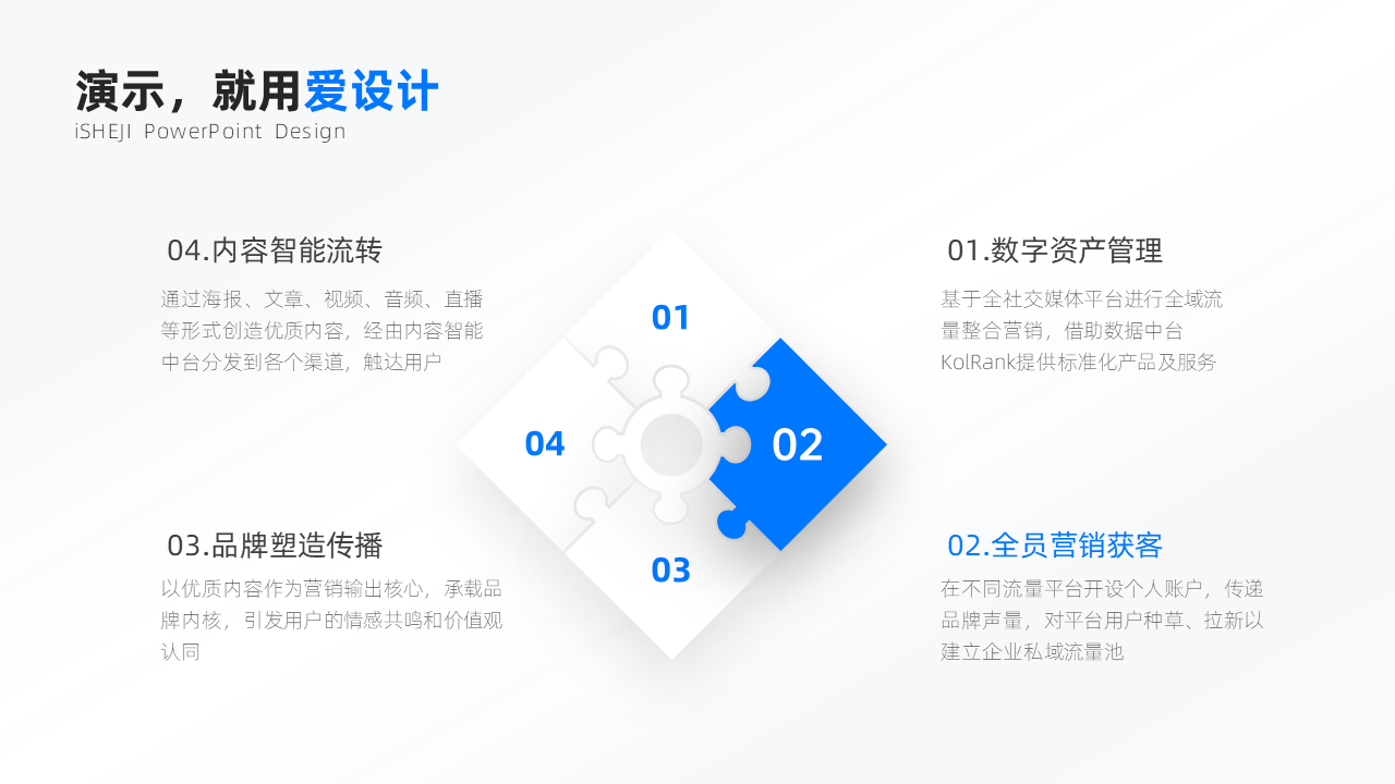层级关系4项PPT内容页