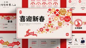 红色中国风喜迎新春PPT模板