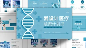 简约医疗融资计划书PPT模板