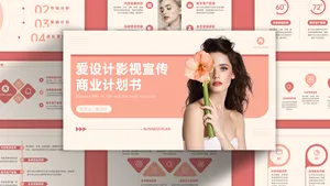 粉色时尚简约影视宣传商业计划书PPT模板