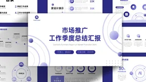 市场推广工作季度总结汇报PPT模板