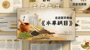 中国风中医典籍医学研究PPT模板
