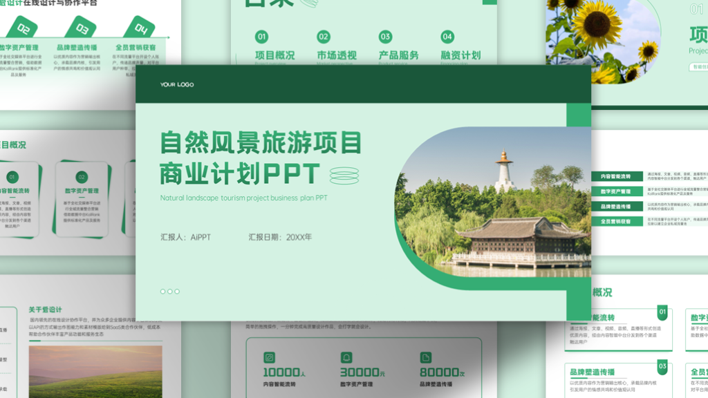 绿色简约商务风商业计划书PPT模板