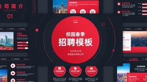 活力红校园春季招聘PPT模板