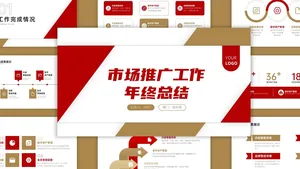 红棕色商务风简约总结汇报PPT模板
