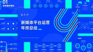 亮蓝色商务风时尚总结汇报PPT模板