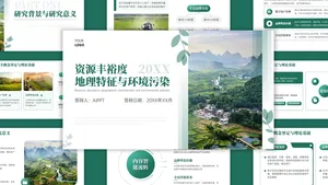 绿色清新扁平简约毕业答辩PPT模板
