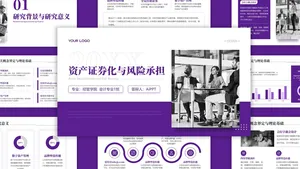资产证券化与风险承担紫色简约PPT模板