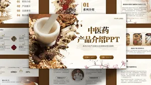 棕色传统中医药产品介绍PPT模板