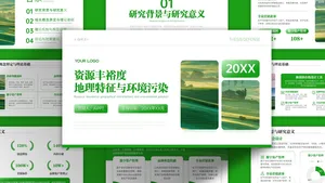 绿色地理简约毕业答辩PPT模板