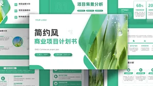 文艺风扁平简约商业计划书PPT模板