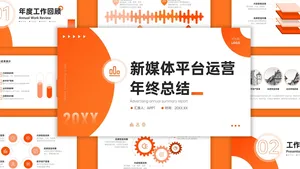 橙色商务风简约总结汇报PPT模板