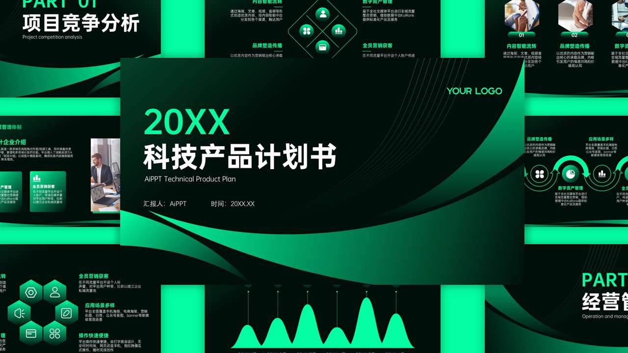 商务科技风酷炫商业计划书PPT模板
