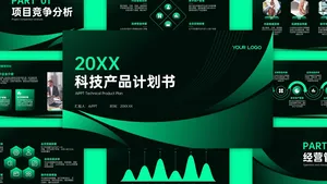 商务科技风酷炫商业计划书PPT模板