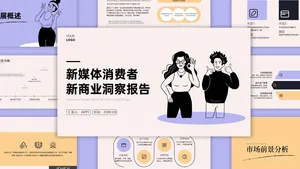 潮流风扁平插画时尚商业计划书PPT模板